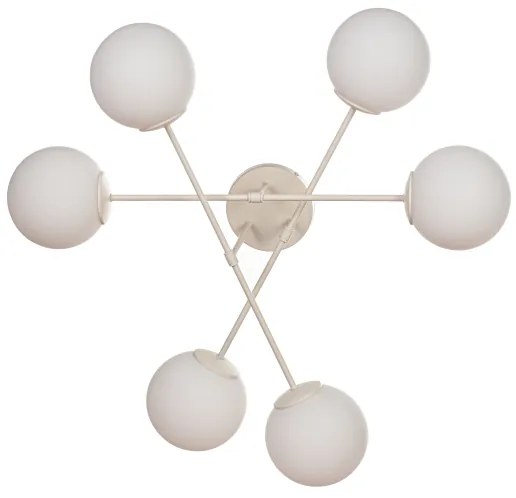 Prisadené stropné svietidlo MOON 6xE27/15W/230V krémové