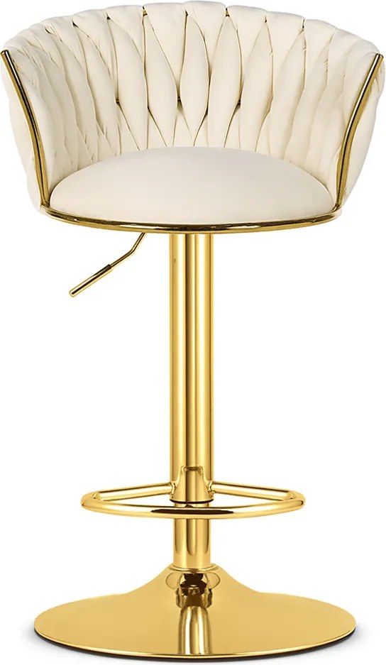 Barová stolička MIG béžová / zlatá podnož