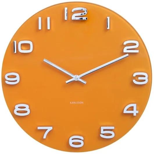 KARLSSON Nástenné hodiny Vintage kulaté žlté ∅ 35 cm