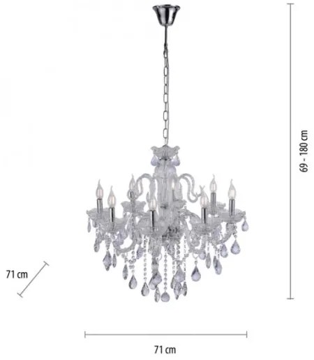 Paul Neuhaus 3081-00 - Krištáľový luster na reťazi GRACIA 8xE14/40W/230V