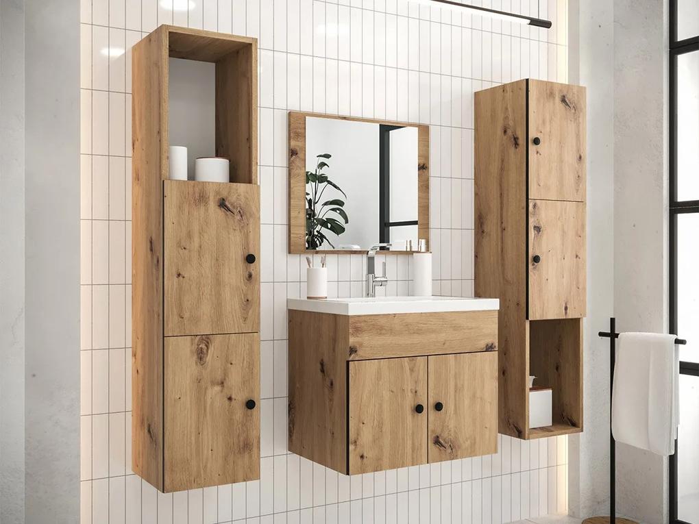 Kúpeľňový nábytok Nasetio I, Sifón: bez sifónu, Umývadlo: nie, Farby: dub artisan