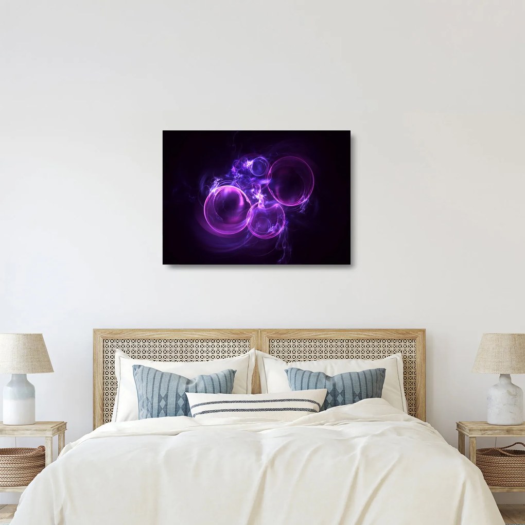 Abstraktný sklenený obraz bublín (70x50 cm)