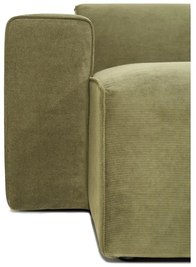 Zelená menčestrová rohová pohovka (ľavý roh) Sting - Scandic