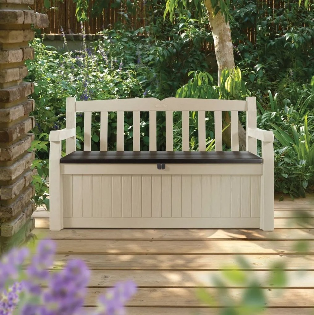 KETER EDEN GARDEN BENCH 265L úložná lavica 140 x 60 x 84 cm, béžová/hnedá 17190198