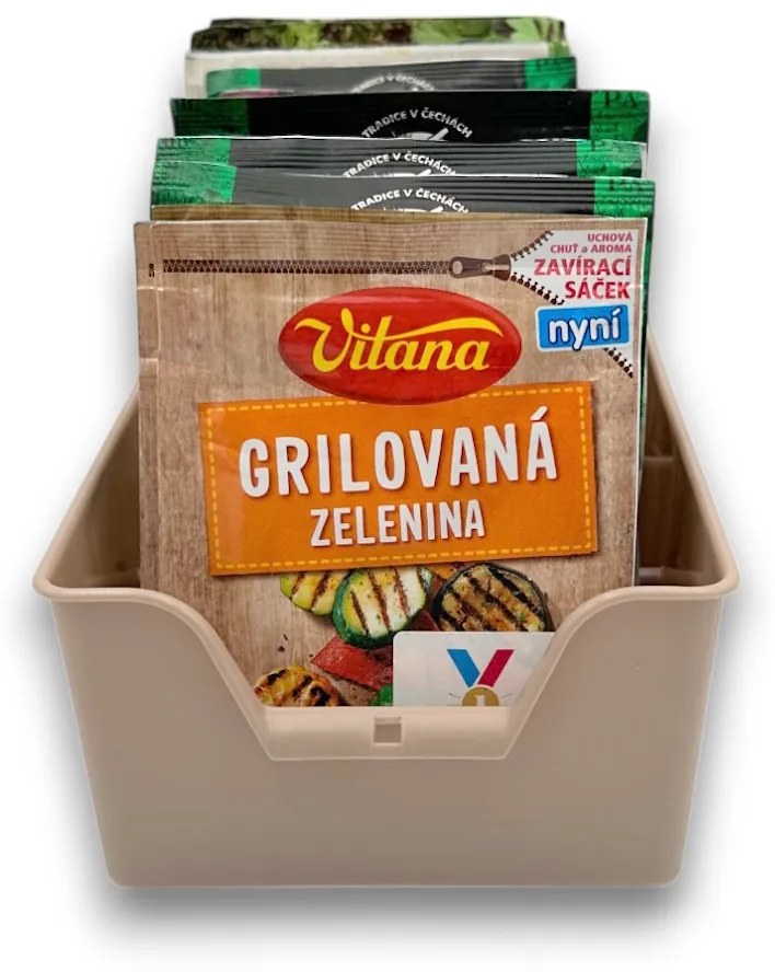 Organizér na korenie vo vrecúškach, zásobník, BEN3 - mocha, 20x14x8