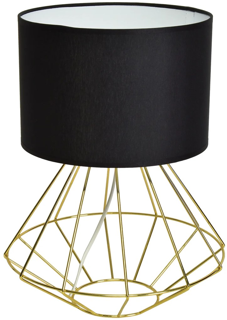 Stolná lampa Lupo, 1x čierne textilné tienidlo, g