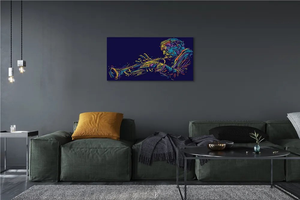 Obraz canvas trumpet muž 120x60 cm