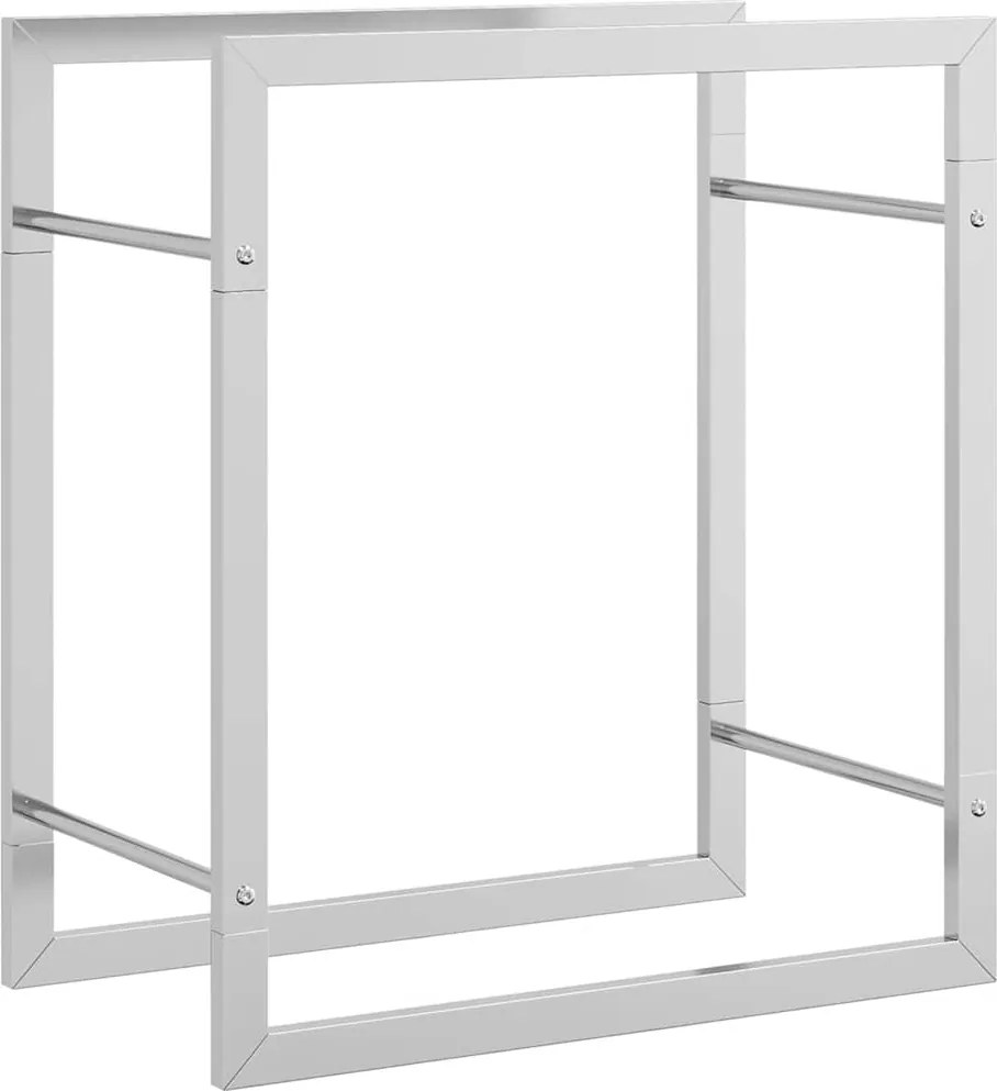vidaXL Stojan na krbové drevo 50x28x56 cm nehrdzavejúca oceľ