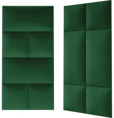 Čalúnený nástenný panel Riviera suchý zips 30x30 cm fľašovo zelený