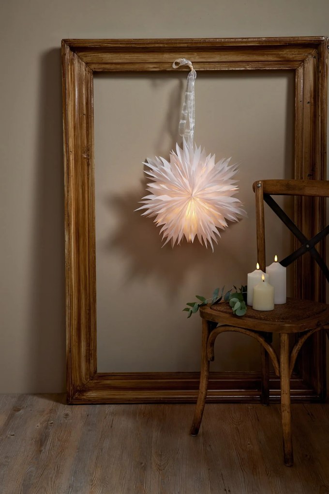 STAR TRADING Závesná svietiaca hviezda Dis White 45 cm