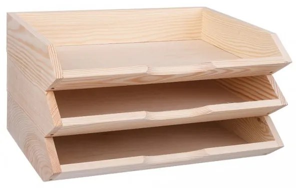 Čisté dřevo Drevený organizér na dokumenty, stohovateľný, na A4, na šírku