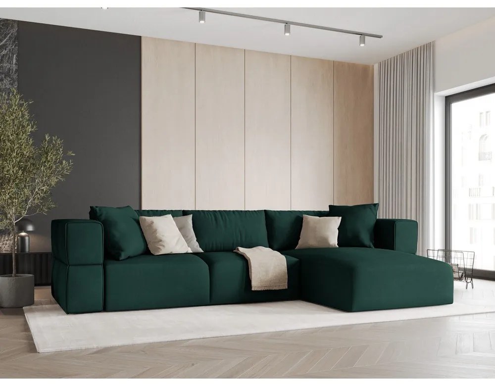 Zelená rohová pohovka, pravý roh Esther - Milo Casa