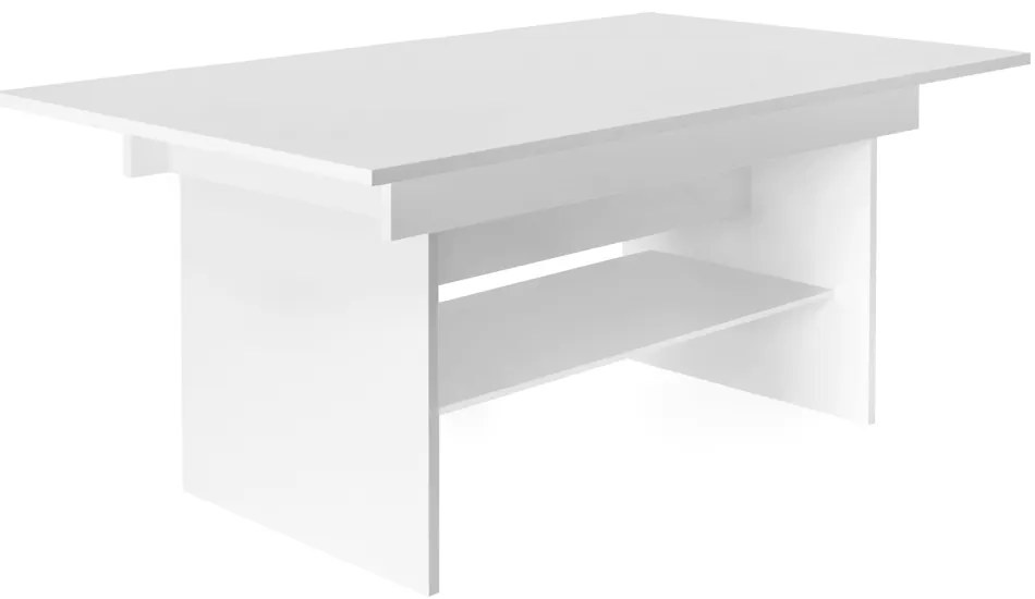 Jedálenský/konferenčný rozkladací stôl, biela, 120/160x70 cm, LAVKO NEW