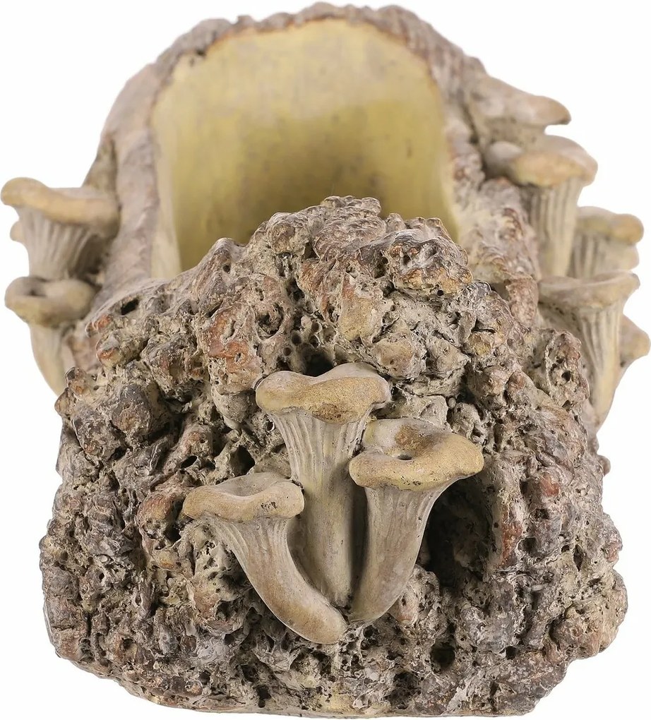 Obal betónový - kvetináč, drevo s hubami, 41 x 19 x 13 cm, hnedá, 41 cm