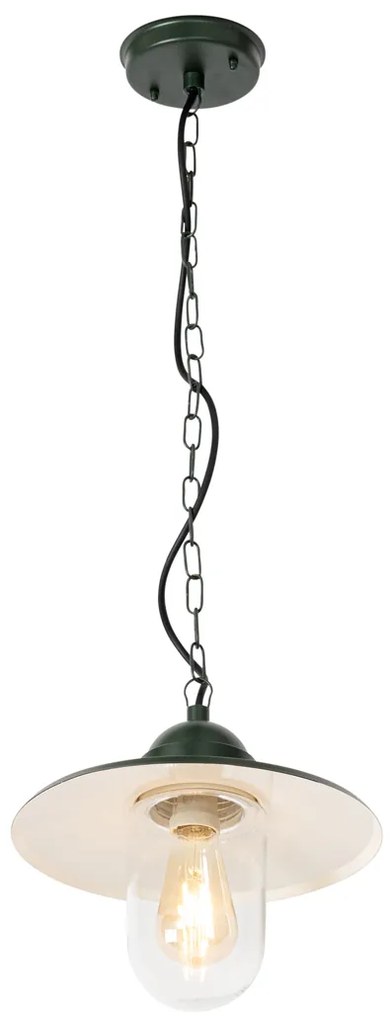 Moderné vonkajšie závesné svietidlo tmavozelené IP44 - Kansas