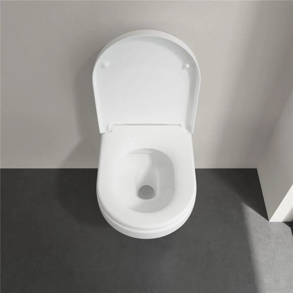 VILLEROY &amp; BOCH Architectura Combi-Pack, závesné WC s DirectFlush + WC sedátko s poklopom, s QuickRelease a Softclosing, biela alpská, s povrchom CeramicPlus, 5684HRR1