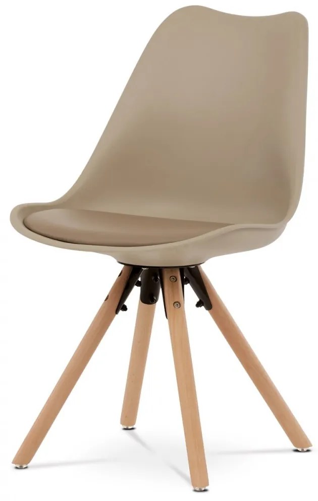 Jedálenská stolička KANTO — plast, ekokoža, viac farieb Čierna