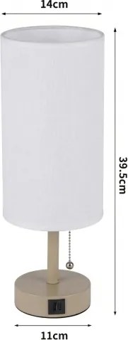 Brilagi - Stolová lampa s USB portom TABLON 1xE27/25W/230V béžová/biela