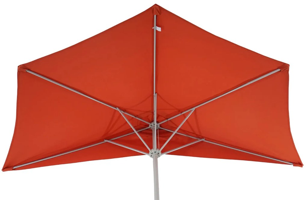 Slnečník polkruh Parla - polyester/hliník - 300cm terakota so stojanom