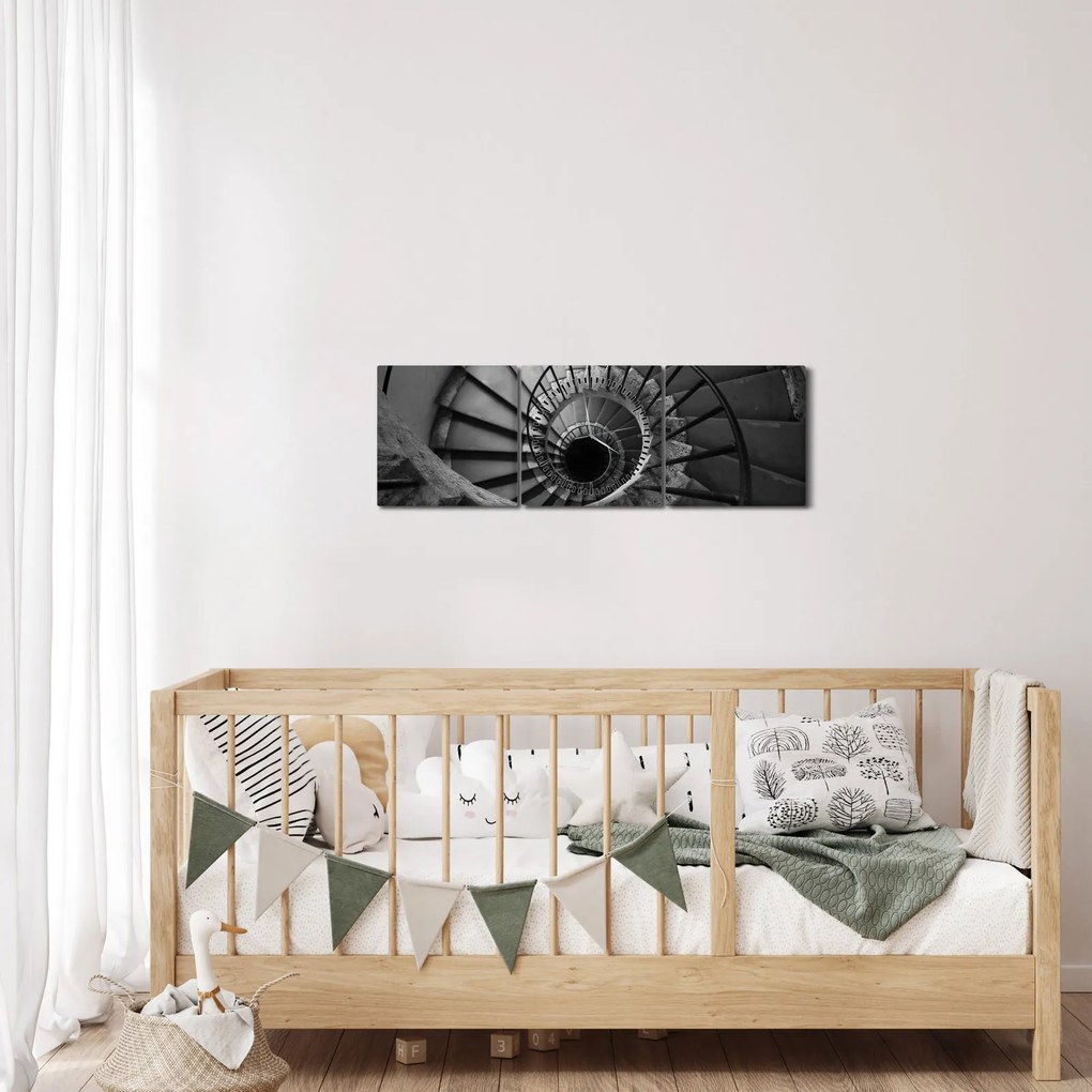 Obraz - Schodisko (s hodinami) (90x30 cm)