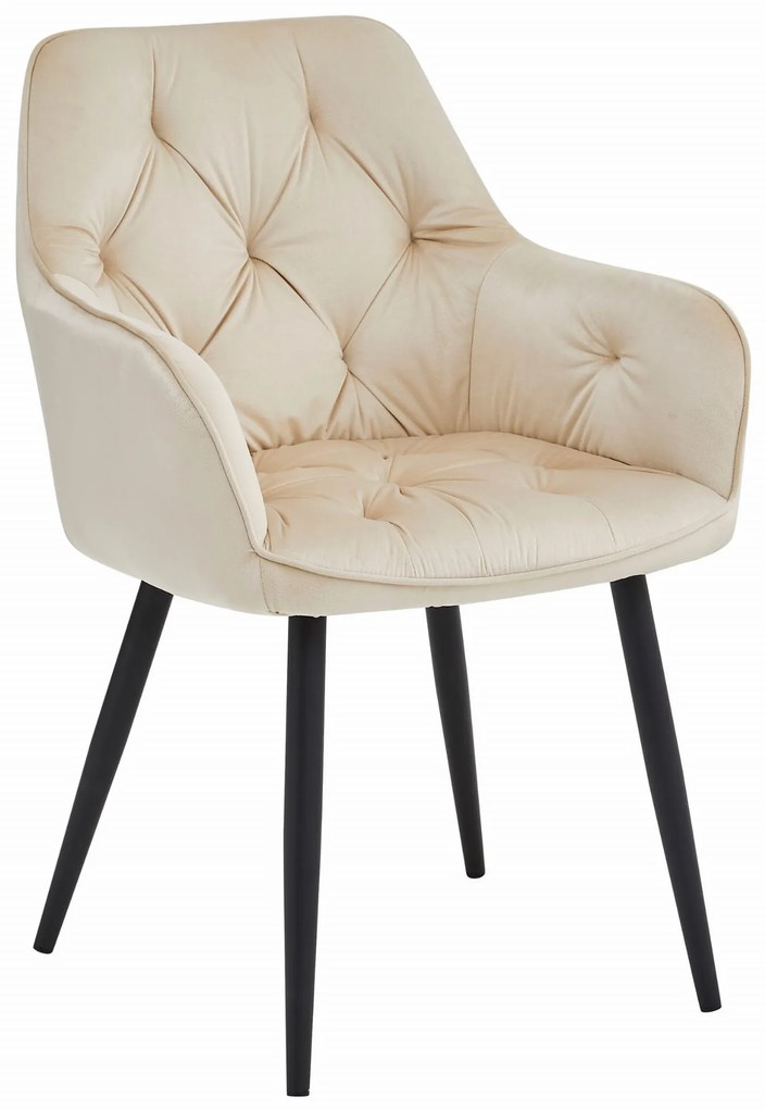 TRENDIE Zamatová jedálenská stolička LYON béžová