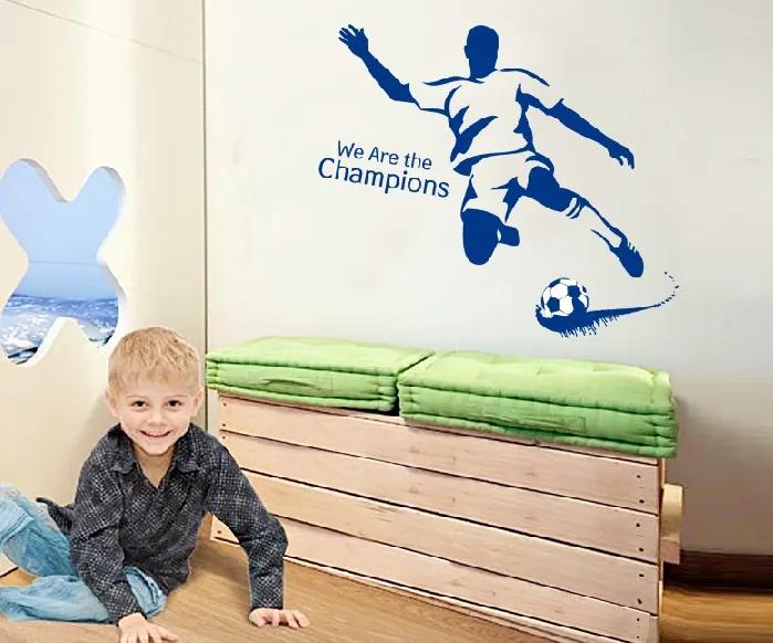 Veselá Stena Samolepka na stenu na stenu Modrý futbalista