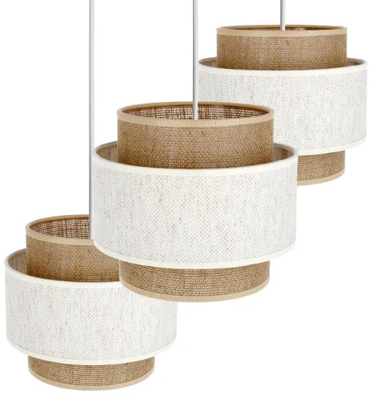 Luster na lanku BOHO 3xE27/60W/230V krémová/juta