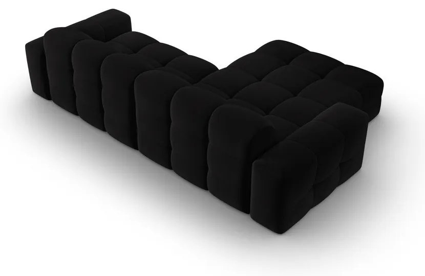 Čierna zamatová rohová pohovka (ľavý roh) Kendal - Micadoni Home