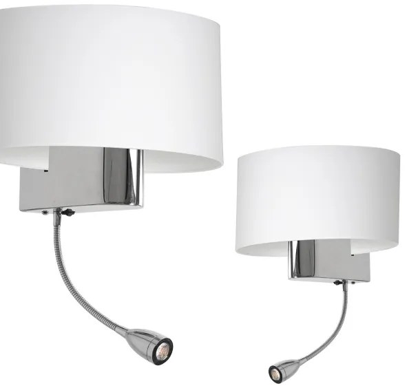 LED Nástenná lampa CASINO 1xE27/60W/230V + LED/1W/230V biela