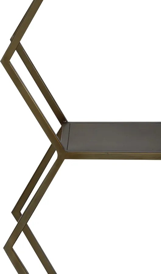 Bronzový antik kovový policový regál Hual v tvare plastu - 106*25*90cm