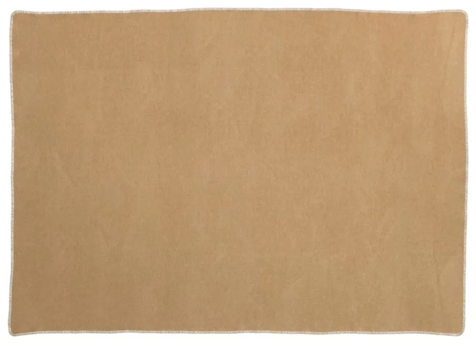 Okrovožltá deka s prímesou vlny 140x200 cm Ylva Ochre – Pappelina