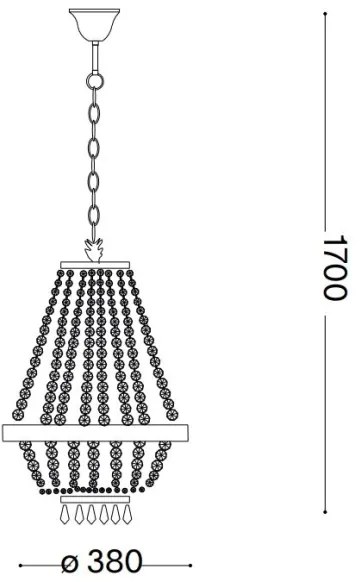 Ideal Lux - LED Krištáľový luster na reťazi CAESAR 6xG9/3W/230V pr. 38 cm zlatá