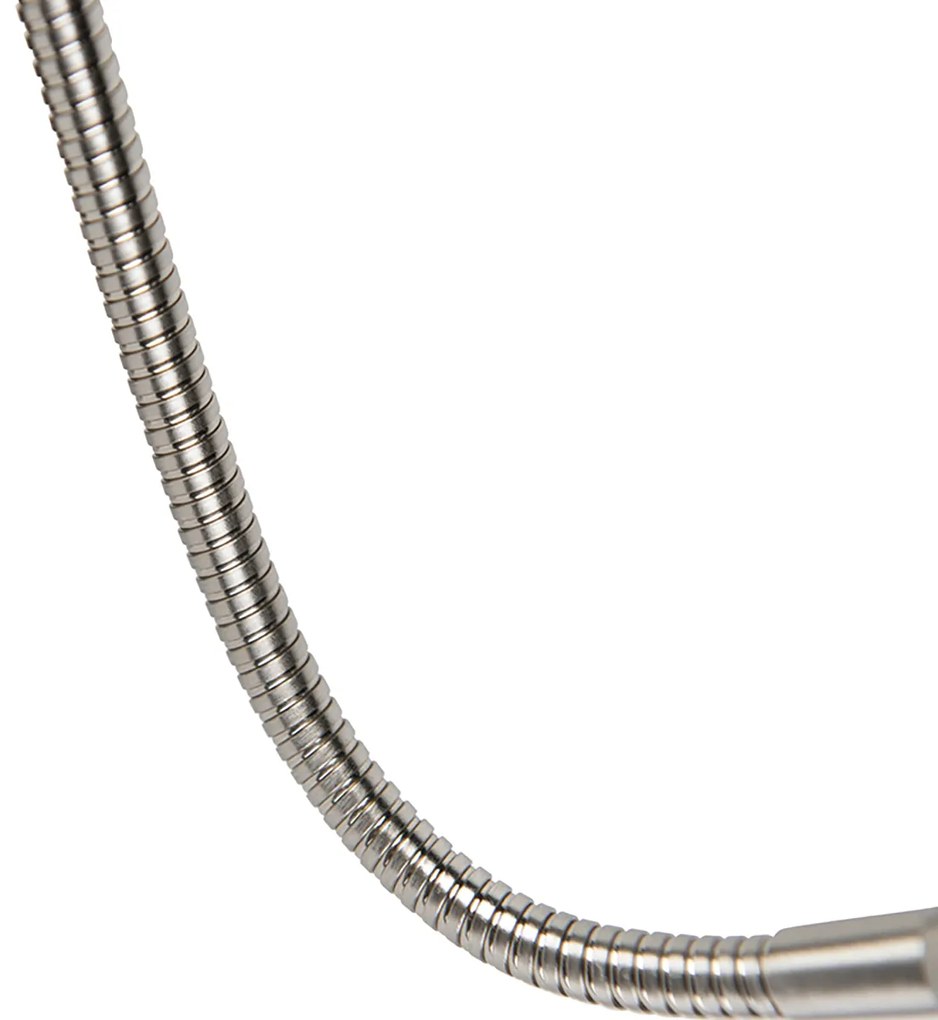 Nástenná lampa oceľ s flexibilným ramenom a bielym tienidlom 18 cm - Brescia Combi