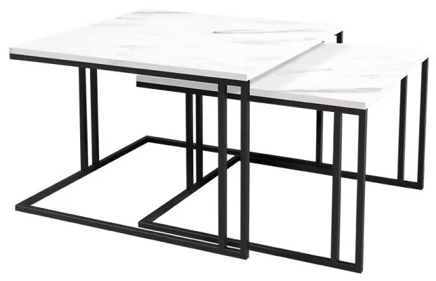Set dvoch konferenčných stolíkov Froyw, Farba: Čierna/Dub craft zlatý