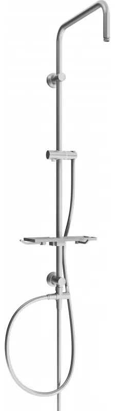 Mexen T, sprchový stĺp, sprchová hadica 150cm, polička, prepínač sprchy, grafitová, 7939399-66