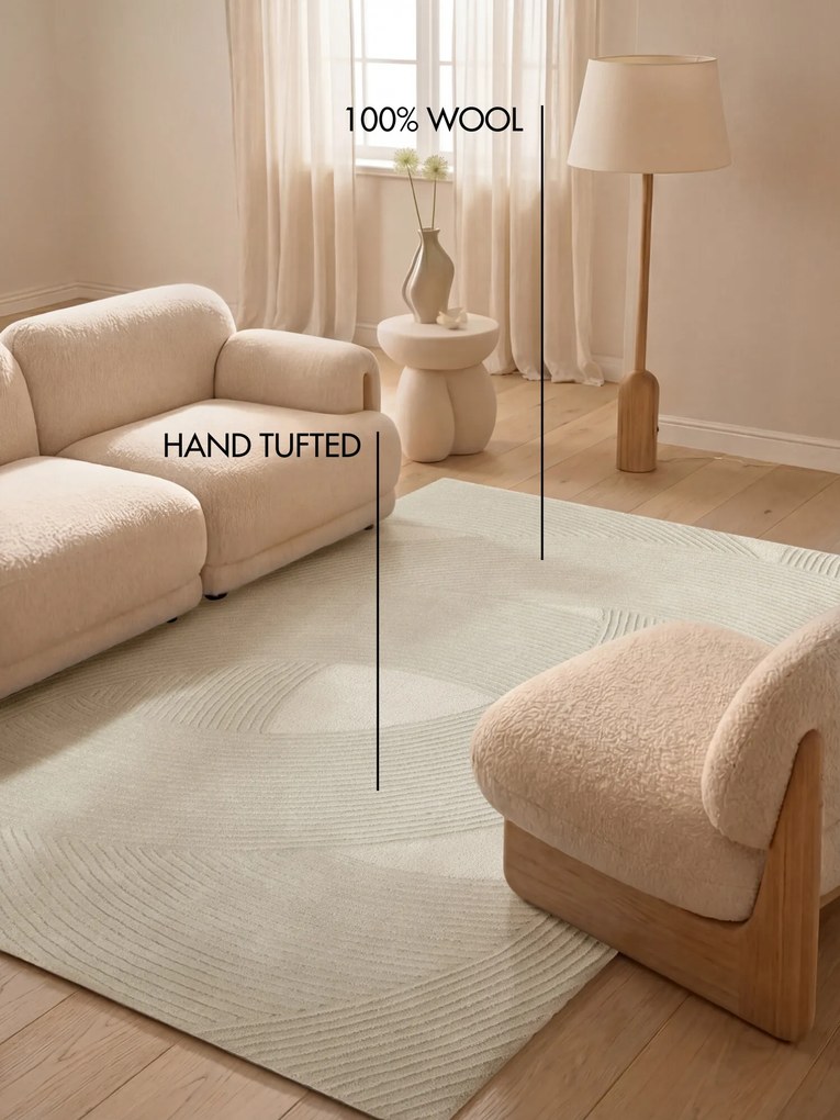 Ted Baker, Kusový koberec Ted Baker Kensington 106399 Cream, 160x230 specifický tvar, biela, kancelária
