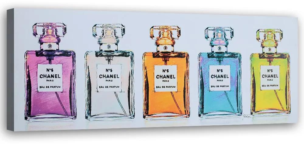 Gario Obraz na plátne Farebné flakóny na parfémy Chanel Rozmery: 90 x 30 cm