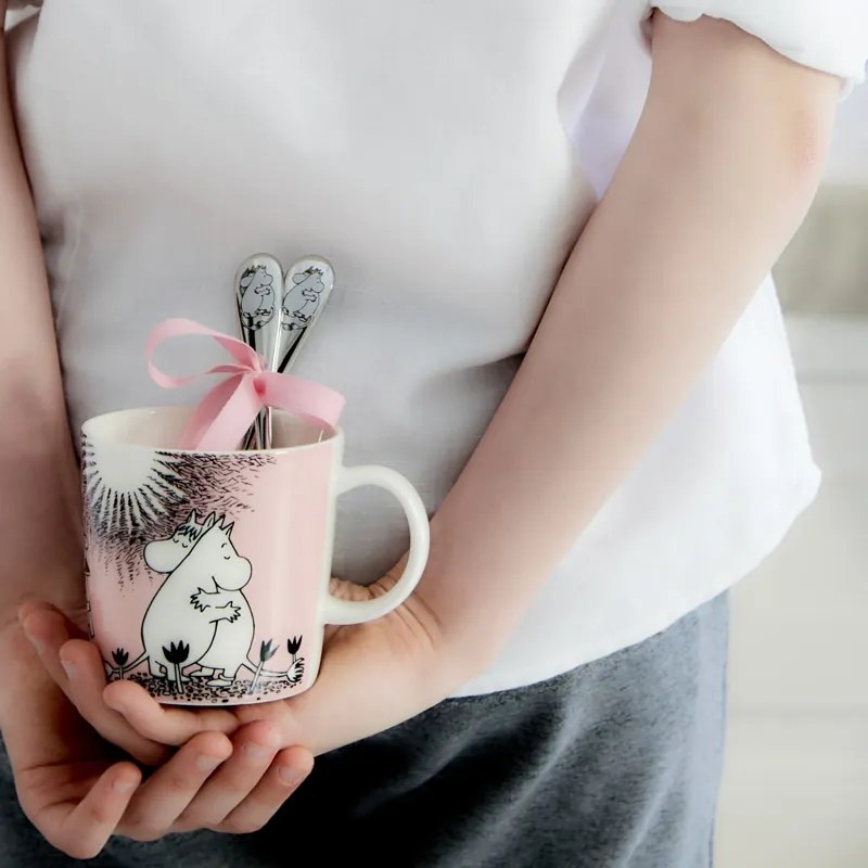 Hrnček Moomin Love 0,3l, ružový / 30. výročie, darčekový box