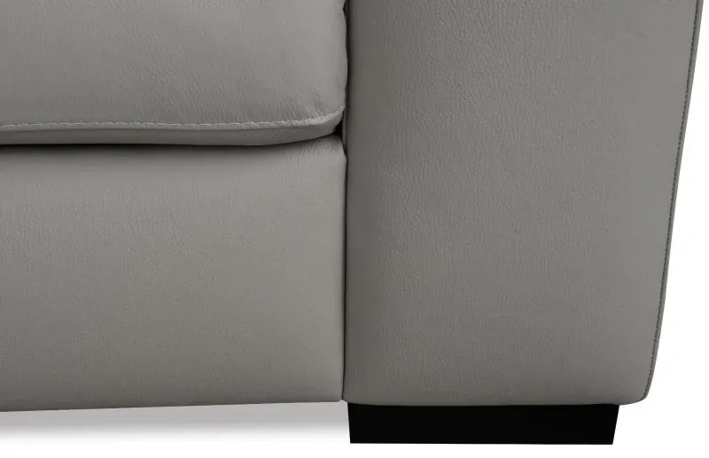 Moderná kožená pohovka LOREN II (2P), sivá (madras - 128 grey)