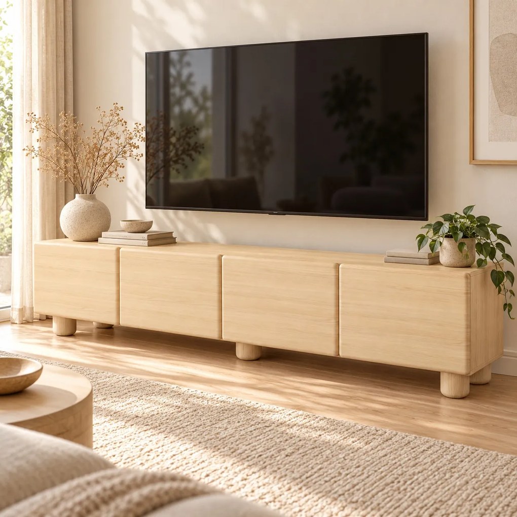 TV stolík DILARA svetlé drevo 200 cm