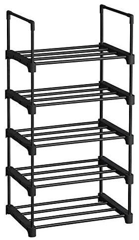 Stojan na topánky, kovový, 5 políc, 89,5x45x30cm