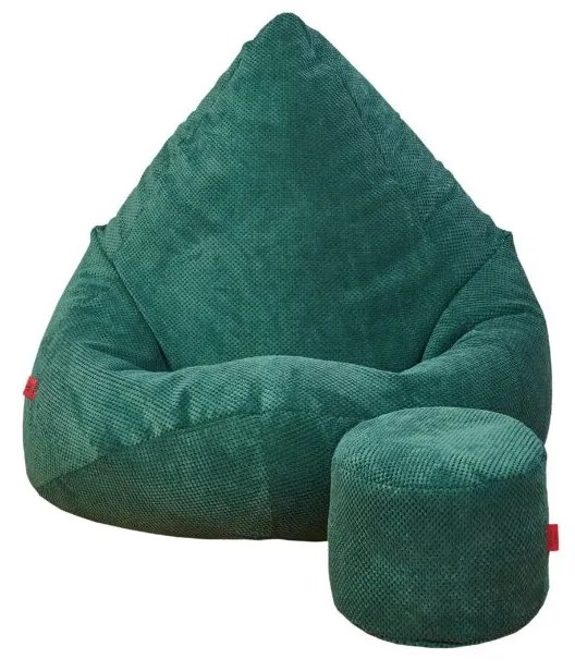 Supplies sedací vak DOT RELAX z plyšoviny - zelená farba