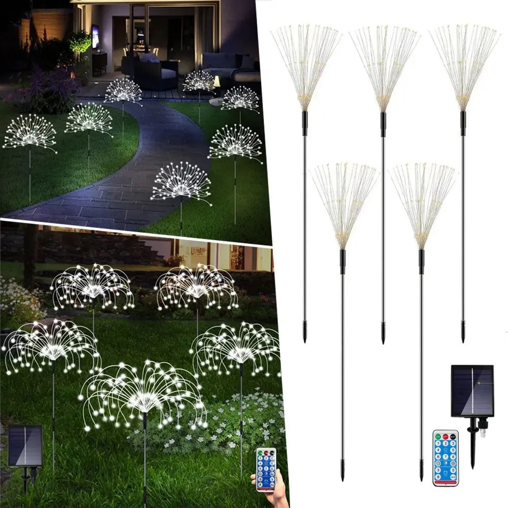 Bluegarden Toolight, LED solárna lampa 90 cm s diaľkovým ovládaním 5ks P60164, strieborná, OGR-05694