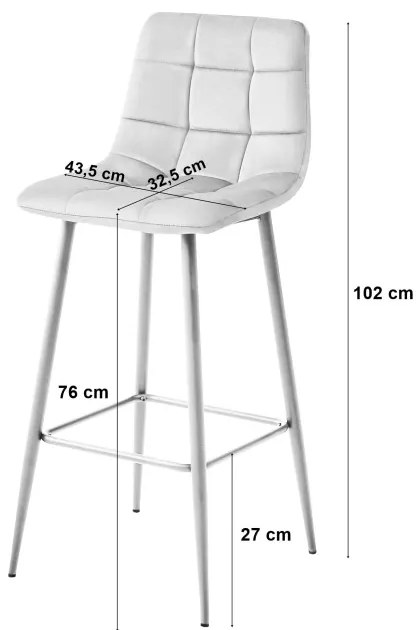 Set troch barových stoličiek ARCETO zamatové čierne (zlaté nohy) 3 ks