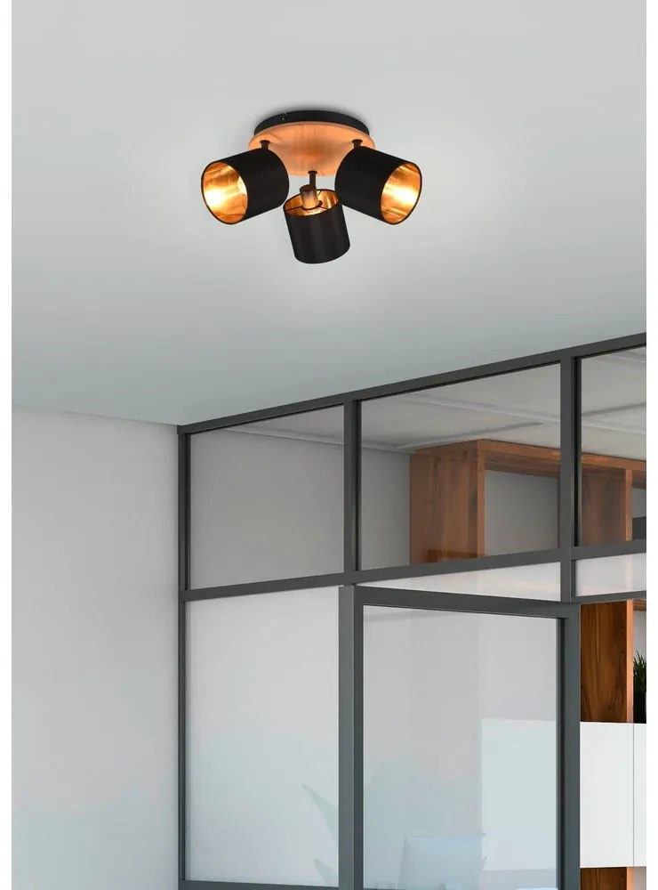 Bodové svietidlo v čierno-prírodnej farbe ø 12 cm Tommy – Trio