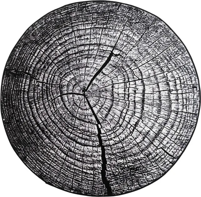 Protišmykový koberec NOVO peň / sivý kruh