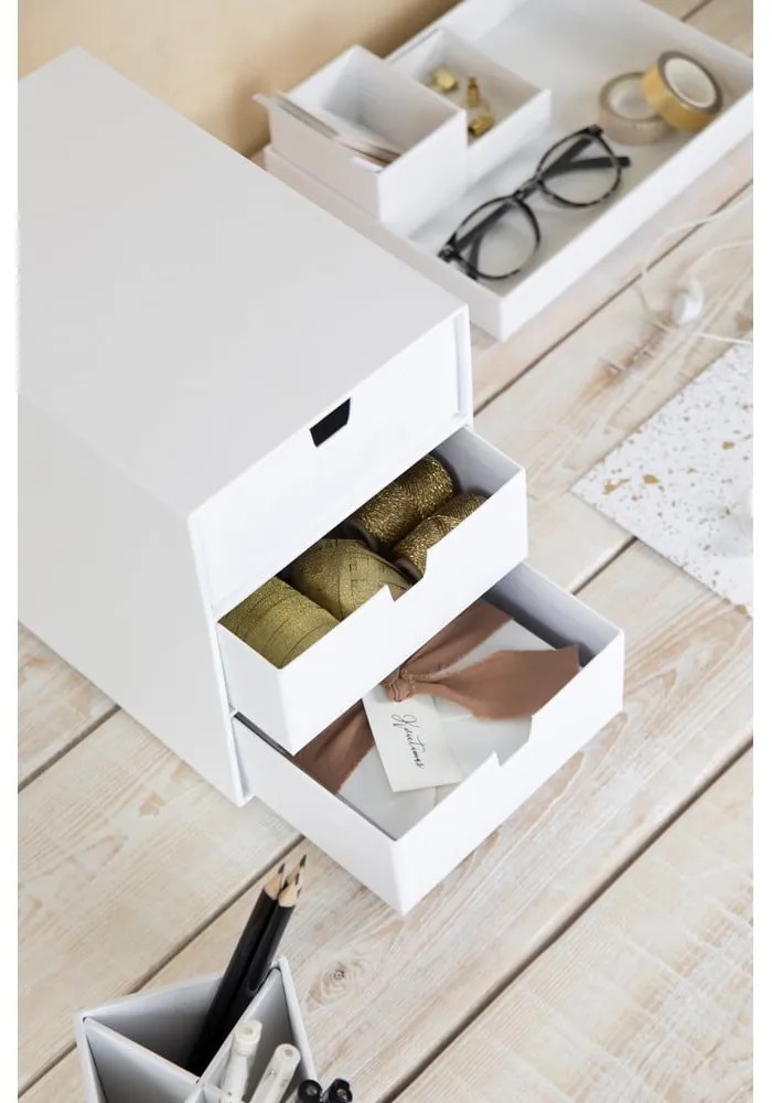 Biely zásuvkový box s 3 zásuvkami Bigso Box of Sweden Ingrid