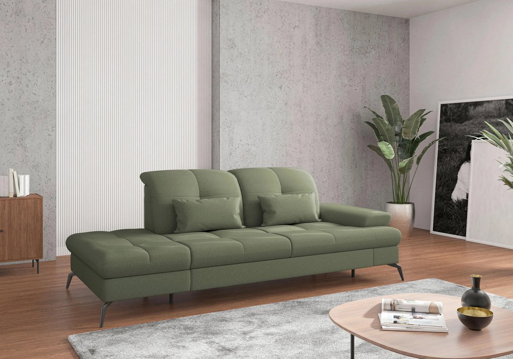XXXLutz LEŇOŠKA, textil, olivovozelená Sit & More - Online Only obývacie izby - 000144009678