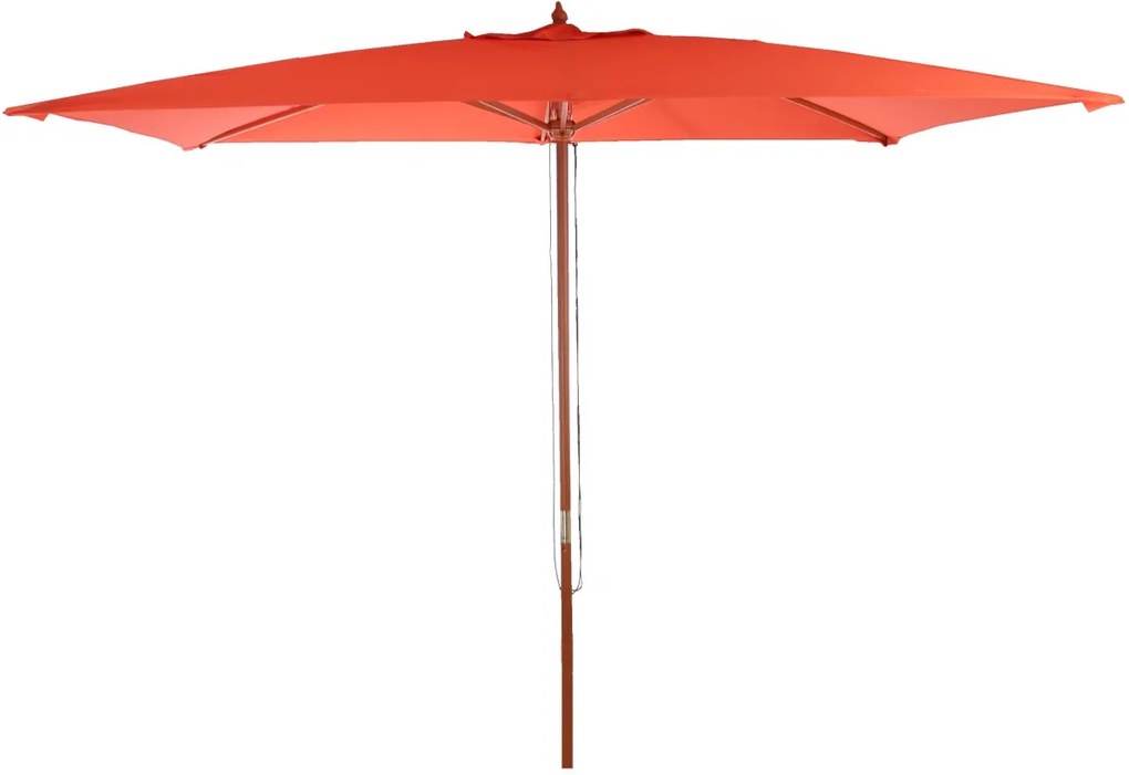 Slnečník Florida 2x3m - polyester/drevo - terakota