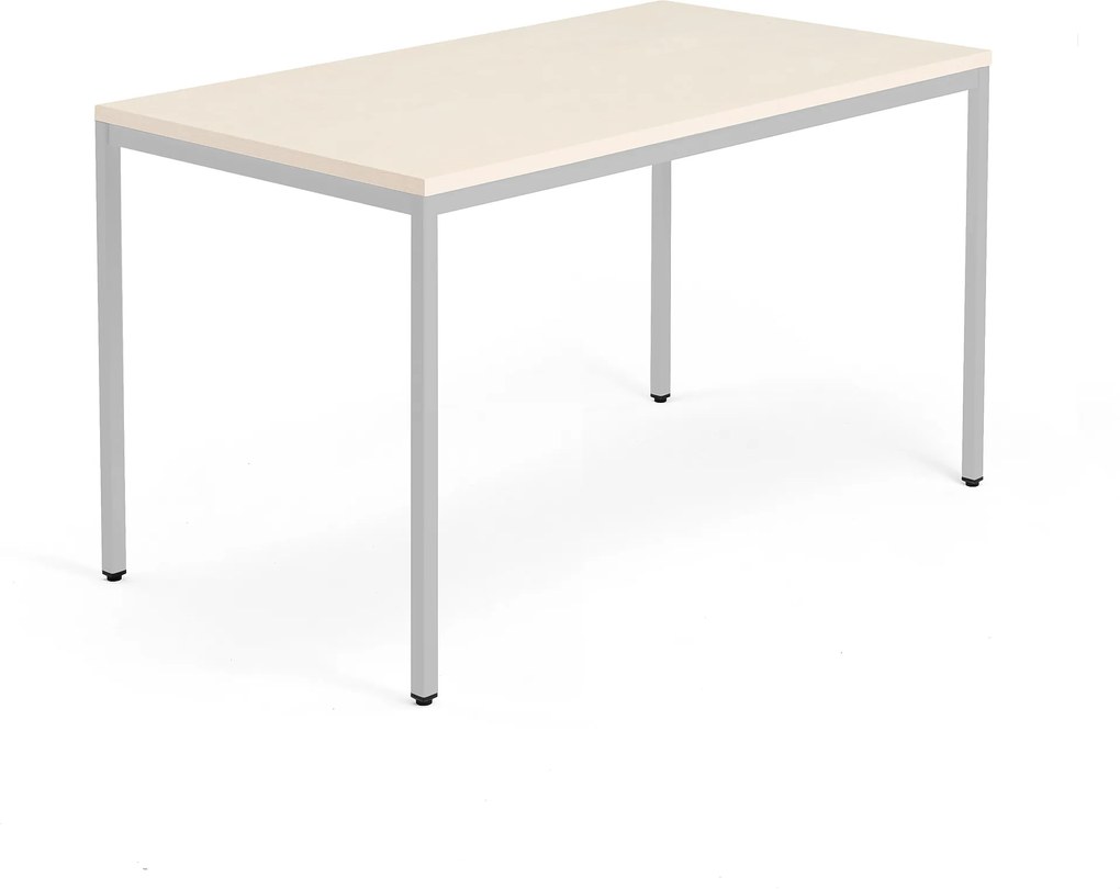 Kancelársky pracovný stôl Modulus, 1400x800 mm, breza/strieborná